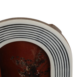 Cornice Ovale con Linee Incise, Decorazione Murale Contemporanea, Cornice per Foto d'Accento per Soggiorno - Product Image 6