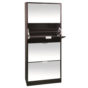 Fast Delivery Fashion Design Super Quality 4 <b>Tier</b> Wood Modern <b>Shoe</b> Cabinet with Mirror - Product Image 2