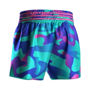 Shorts de Muay Thai professionnels durables pour l'entraînement et la compétition, en violet, pour la boxe thaïlandaise et les arts martiaux. - Product Image 2