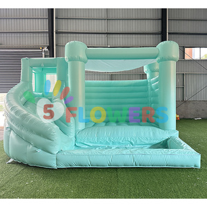 Hoa Oải Hương Lilac Tím bơm hơi kết hợp trượt nhà bị trả lại lâu đài với hố bóng - Product Image 6