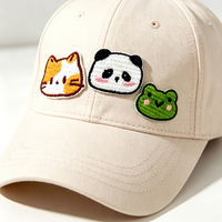 Badges brodés autocollants en toile écologique OEM, motifs animaux de dessin animé variés, certifiés CE, motifs grenouille et cerf, thermocollants pour chapeaux et vêtements