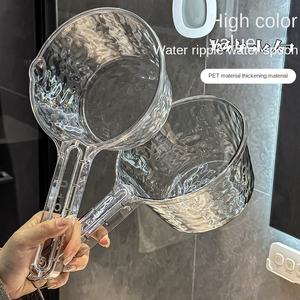 قلاب مياه منزلي سميك ومعمق مقبض طويل كبير للمطبخ ملعقة بلاستيكية مغرفة أدوات شامبو بلاستيكية شفافة - Product Image 6