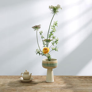 <span class=keywords><strong>Petit</strong></span> récipient à fleurs torche à pieds hauts, récipient à arrangement floral Jianshan, <span class=keywords><strong>petit</strong></span> pot de fleur en céramique à flux original de style <span class=keywords><strong>japonais</strong></span> - Product Image 3