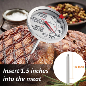 Bimetal Stainless Steel Kitchen <strong>Thermometer</strong> <strong>Oven</strong> <strong>Safe</strong> BBQ Poultry Probe for Temperature Measurement Scale Type - Product Image 1