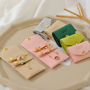 Pochette enveloppe de luxe de haute qualité, petite, avec logo personnalisé, mini sac de rangement pour bijoux, pour bagues, colliers, bijoux - Product Image 5