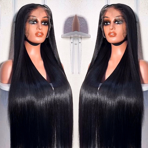 Parrucche Frontali in Pizzo 100% <span class=keywords><strong>Capelli</strong></span> Veri Grado 15A, Liscio Naturale, Doppia Trama, Origine Vietnamita, 30-32 Pollici - Product Image 1