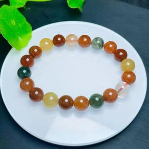 กำไลข้อมือลูกปัดคริสตัลสีแดงแบบรุ่ยสไตล์วินเทจ - Product Image 1