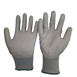 Tressage de fil de cuivre au bout des doigts Gants en PU <span class=keywords><strong>à</strong></span> écran tactile Gants enduits <span class=keywords><strong>à</strong></span> usage quotidien en polyester trempé gris PU - Product Image 3