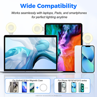 Anneau lumineux LED magnétique, flash portable pour selfie avec température de couleur réglable