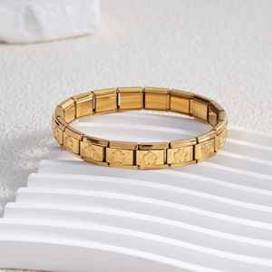 Bracelet modulaire italien en alliage de zinc, élastique, à assembler soi-même, unisexe, chaîne à maillons tendance - Product Image 2