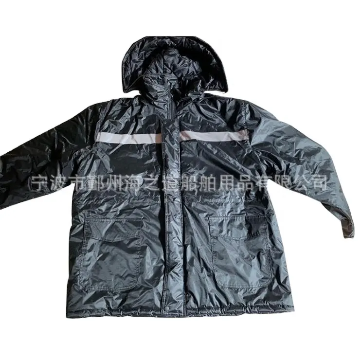 Good Quality Ship IMPA Men Winter Parka with Hood Black Coat Waterproof Coldproof Reflective Parkas For Seaman