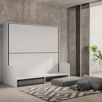 Lit superposé Murphy gain de place avec canapé, lit mural multifonctionnel moderne en bois, lit superposé pliable et dissimulé pour petit appartement