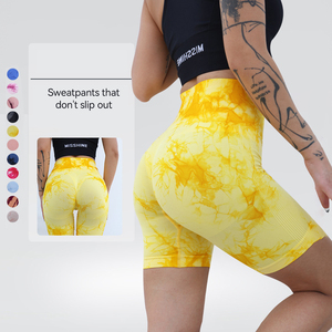 Yüksek kaliteli dikişsiz batik hızlı kuru Yoga tozluk seksi karın kontrol yüksek belli özel Logo şort kadınlar için yapılan Spandex - Product Image 6