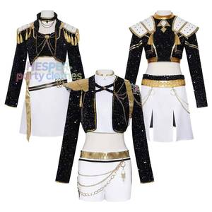 Disfraz de Cosplay de Cazador de Demonios de la Ola Coreana de HP para Niños y Adultos, Negro y Dorado, con Máscara para Actuaciones - Product Image 1
