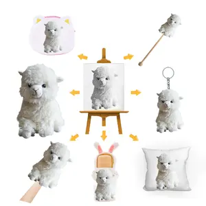 Tùy Chỉnh Sang Trọng Nhồi Bông Đầy Màu Sắc Alpaca Đồ Chơi Sang Trọng Cho Bé Con Rối Tay Keychain