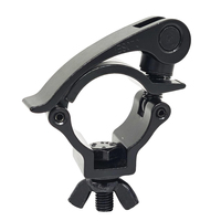 Pince de fixation rapide noire 1,5 pouce pour éclairage DJ, en alliage d'aluminium robuste, capacité 220 lbs, pour treillis, boulon M10, couleur personnalisable