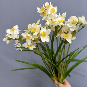 All'ingrosso fiori artificiali giallo bianco <span class=keywords><strong>narciso</strong></span> Bouquet artificiale fiori di seta artificiale <span class=keywords><strong>narciso</strong></span> <span class=keywords><strong>fiore</strong></span> - Product Image 2