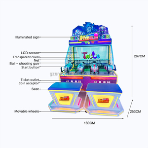 Máquina de Juegos de Disparos Arcade, Máquina de Juegos Operada con Monedas para Niños de Parque Temático, Consola de Juegos, Simulador, Máquina de Juegos con Tickets de Canje - Product Image 5