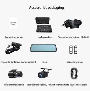 10-inch IPS streaming phương tiện truyền thông hộp đen phía trước/phía sau ống kính kép HD 1080p video ghi xe Dash Cam phía sau xem gương màn hình cảm ứng - Product Image 6