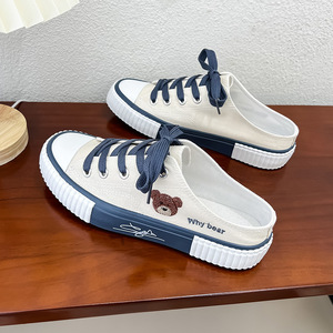 Chaussures pour femmes de haute qualité, blanches et noires, décontractées, en toile, avec lacets en caoutchouc, et chaussures en toile pour femmes - Product Image 5