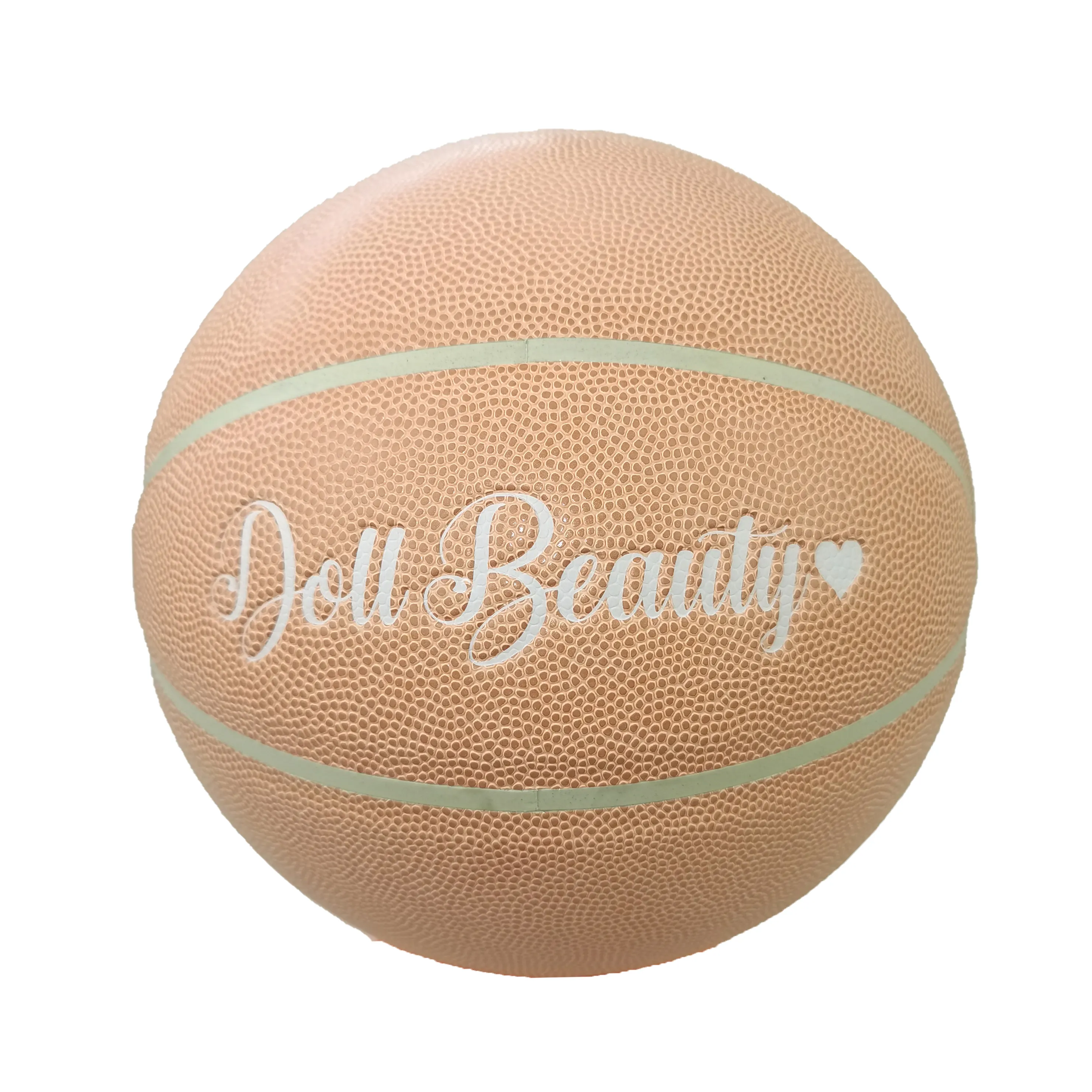 Fancy competition pink basketball for woman and kids size 7 size 6 pu basketball from china factory