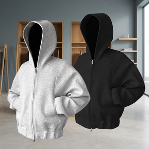 Sudadera con Capucha Corta Informal, Resistente, de 310g, con Doble Cremallera, Unisex, Ecológica, Impermeable y Resistente al Viento, para Primavera - Product Image 3