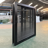 Fabricants de fenêtres à persiennes extérieures en aluminium, design de fenêtres à persiennes noires, dernières portes à persiennes de luxe, fenêtre à persiennes à ventilation latérale