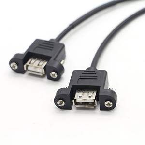 Câble de raccordement double USB 2.0 femelle pour montage sur panneau vers connecteur de carte mère 9 broches, câble d'extension USB 2 ports pour panneau frontal - Product Image 2