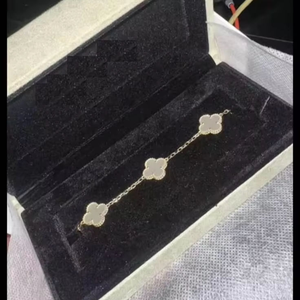 Bracelet à breloques en argent sterling 925 de haute qualité, motif feuille de trèfle, exquis, classique, porte-bonheur, unisexe, cadeau - Product Image 2