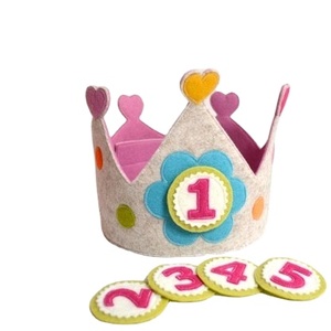 Corona de princesa de fieltro de cumpleaños para niños, corona de princesa de Príncipe dorado, gran oferta - Product Image 1