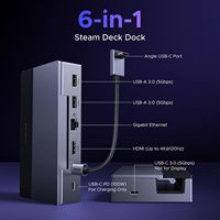 Station d'accueil UGREEN Steam Deck 6-en-1 4K 120Hz avec Ethernet Gigabit Type-C 2.1 pour ROG Ally 2025 et Steam Deck Region Go