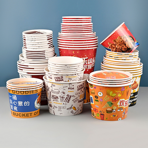 Seau à poulet frit biodégradable jetable personnalisé, emballage en papier de qualité alimentaire avec revêtement PE, pour poulet frit, ailes de poulet, fête de famille - Product Image 2
