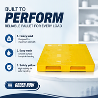 Palette en plastique vierge HDPE, écologique, à 4 voies, simple face, industrielle, empilable, économique, pour stockage en entrepôt, compatible chariot élévateur