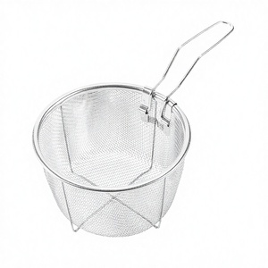 Round Stainless Steel Eco-Friendly Deep Fry Basket French Fries Basket with Folding Handle for Kitchen Tools and Accessories - Product Image 2