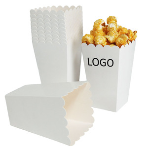 Boîtes alimentaires personnalisables en <span class=keywords><strong>carton</strong></span> ivoire biodégradable de qualité alimentaire, pliables, couleur unie, avec logo, pour petites entreprises de restauration rapide - Product Image 1
