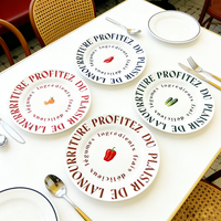 Assiette à dîner en porcelaine de style anglais avec lettres personnalisées en gros, assiette à dessert, assiette à pâtes en céramique pour la maison