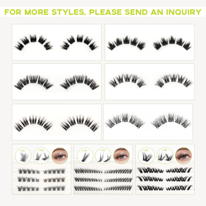 <span class=keywords><strong>Cils</strong></span> en grappe semi-permanents personnalisés avec logo, effet mouillé, pré-collés, autocollants, à poser, avec colle - Product Image 5