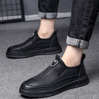 Nouveauté : Chaussures décontractées pour hommes en cuir naturel, respirantes, avec doublure en mesh anti-transpiration, semelle en caoutchouc épaisse et durable, style mocassins