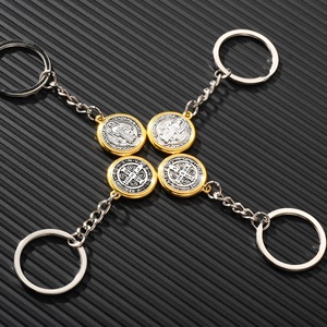 Médaille d'exorcisme catholique usine vente directe alliage religieux Saint Benoît pendentif bijoux pendentif porte-clés sac accessoires - Product Image 4