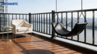 Clôture de jardin moderne en alliage d'aluminium, clôture de confidentialité en métal pour l'extérieur, balcon et escaliers