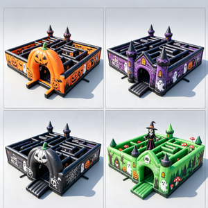 Casa <span class=keywords><strong>Embrujada</strong></span> Inflable de Halloween, Nueva Llegada, Casa <span class=keywords><strong>Embrujada</strong></span> Inflable Negra, Laberinto Inflable con Temática de Halloween - Product Image 6