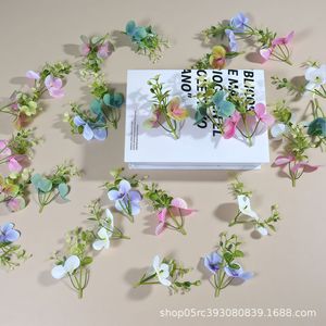 Plante artificielle à fleurs 9,5 cm, décoration d'intérieur, matériel artisanal, feuilles vertes - Product Image 3