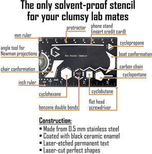 Carta con stencil per disegno di chimica organica, edizione esame del chimico tascabile - Product Image 5