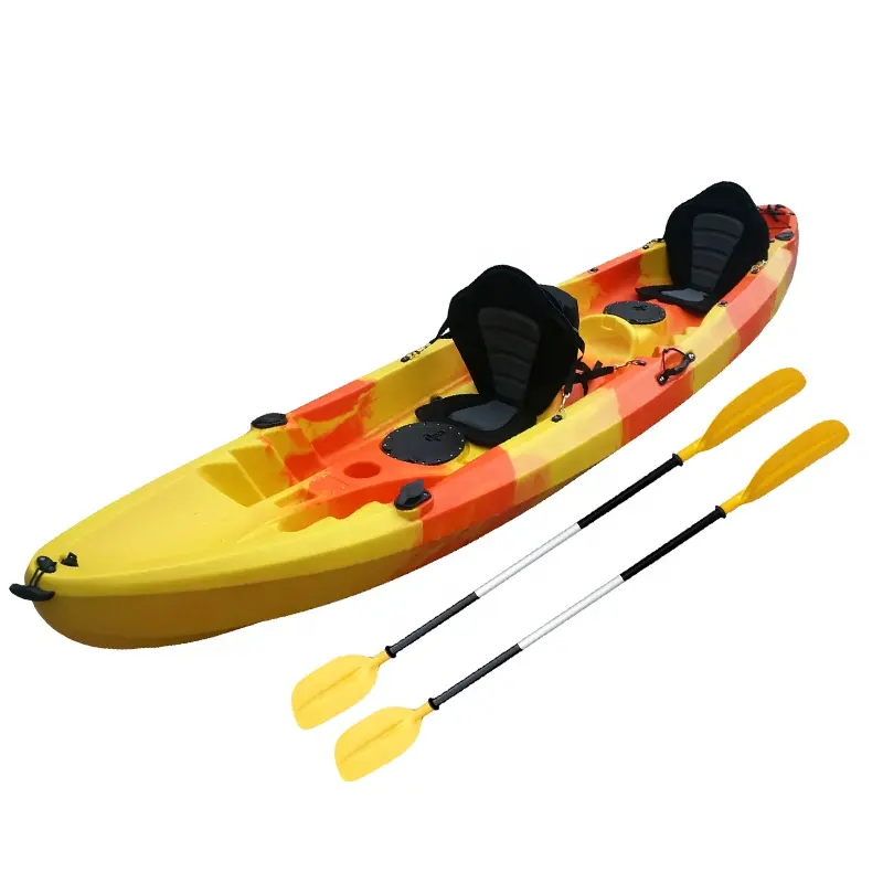 2 + 1 Tandem Câu Cá Kayak Đôi Câu Cá Kayak Với Chỗ Ngồi Và Mái Chèo Từ Đại Dương Màu Xanh KAYAK