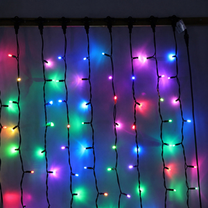 ไฟม่าน LED 10W AC แรงดันไฟฟ้ากว้าง RGB IP44 สำหรับตกแต่งภายในและภายนอกอาคาร เหมาะสำหรับงานปาร์ตี้ งานแต่งงาน วันเกิด คริสต์มาส เทศกาลต่างๆ และตกแต่งหน้าร้าน - Product Image 1