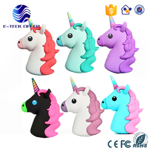 PVC cara sonriente unicornio de dibujos animados lindo de la energía móvil 2600mAh <span class=keywords><strong>Mini</strong></span> portátil Emoji Banco de la energía - Product Image 5
