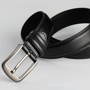 Cinturón Clásico de Vestir para <span class=keywords><strong>Hombre</strong></span>, Formal, de Negocios, de Cuero Genuino con Hebilla y Presillas de Cuero - Product Image 6