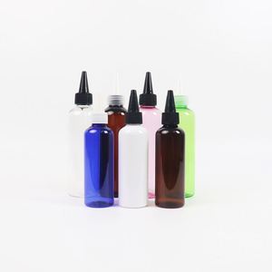 4 Oz Pet Plastic Squeeze Applicator Bottle With A Twist Lid Amber Color 120 Ml Squeeze Hair Oil Bottles With Lid
