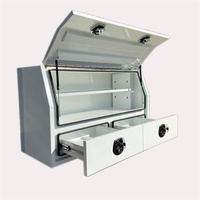 Boîtes à outils plates en aluminium avec revêtement en poudre, rangement d'outils avec tiroirs pour camions utilitaires, plateau et artisans