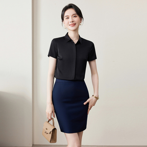 女性の半袖白シャツ作業服フォーマルサマーコート上級気質プロフェッショナル - Product Image 4